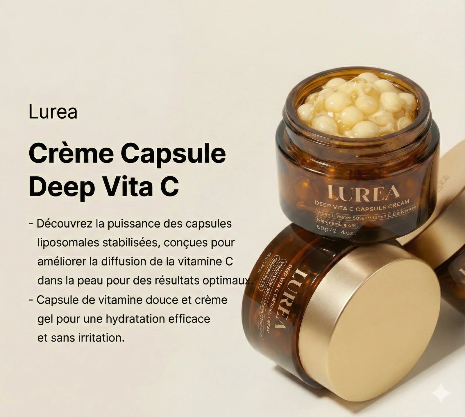 Crème capsules de vitamine C