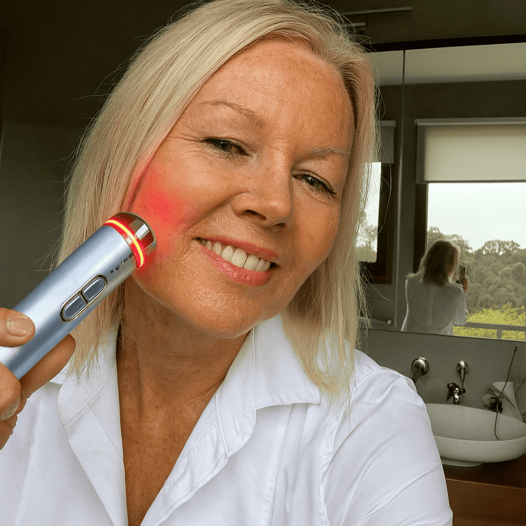Femme utilisant Lurea avec la LED rouge